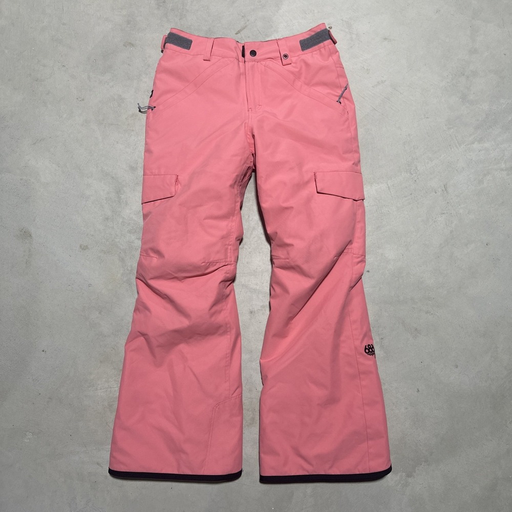 686 Kids Youth Girls SZ L Snowboarding Ski Pants  Peach Pink Adj Waist Winter